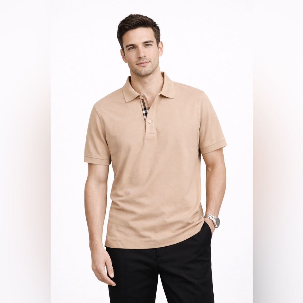 Burberry Men's Polo Beige Large